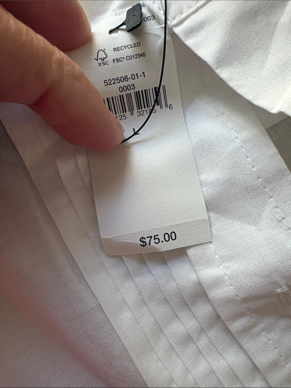 Banana Republic White Cotton Pintuck Popover Shirt Size Large - Picture 8 of 9